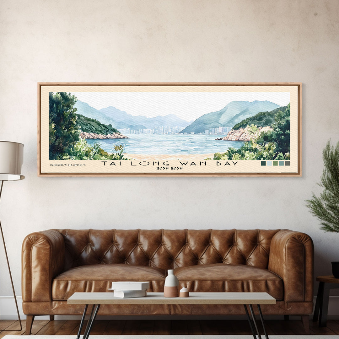 Tai Long Wan Bay, Hong Kong Watercolor Print, Vacation Gift, Hong Kong Wall Art, Beach Painting, Beach Decor, Beach Or Lakehouse Art