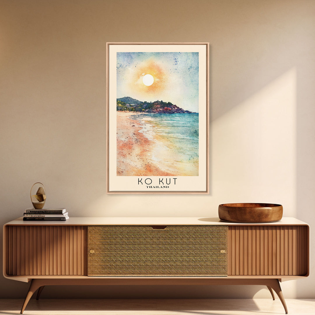 Ko Kut, Thailand Watercolor Print, Vacation Gift, Thailand Wall Art, Beach Painting, Beach Decor, Beach Or Lakehouse Art