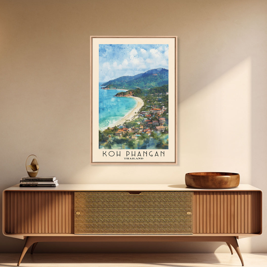 Koh Phangan, Thailand Watercolor Print, Vacation Gift, Thailand Wall Art, Beach Painting, Beach Decor, Beach Or Lakehouse Art