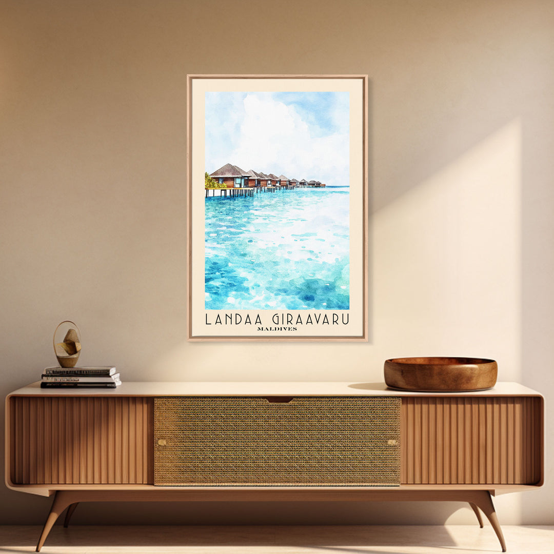 Landaa Giraavaru, Maldives Watercolor Beach Print, Vacation Gift, Maldives Wall Art, Beach Painting, Beach Decor, Beach Painting