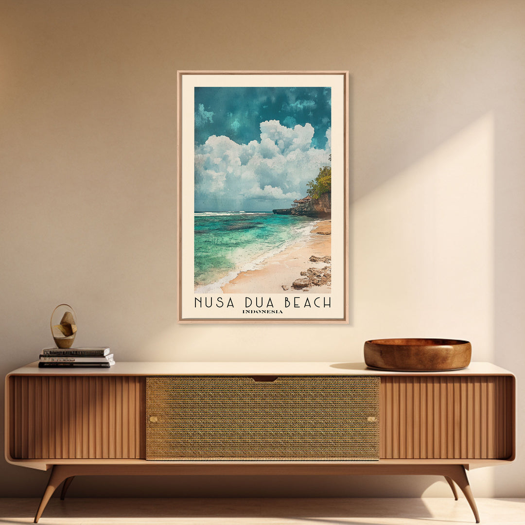 Nusa Dua Beach, Indonesia Watercolor Beach Print, Vacation Gift, Indonesia Wall Art, Beach Painting, Beach Decor, Beach Painting