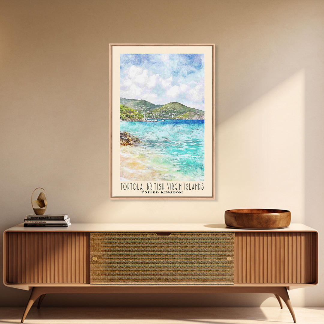 Tortola, British Virgin Islands , United Kingdom Watercolor Print, Vacation Gift, United Kingdom Wall Art, Beach Painting, Beach Decor, Beach Or Lakehouse Art