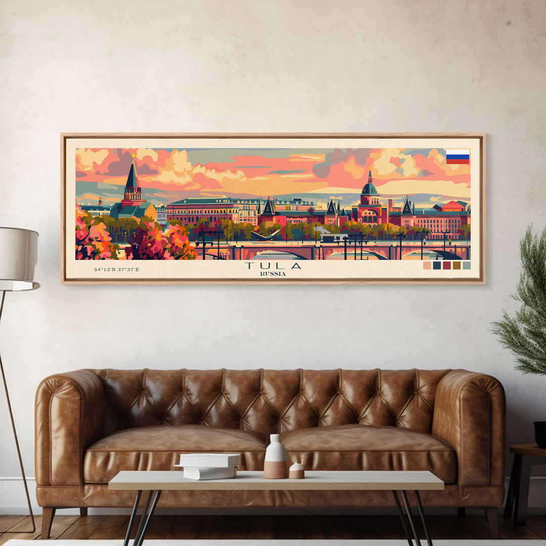 Tula Russia Travel Art, City Art, Framed Canvas Print or Metal Wall Art, Europe Travel Poster, Panoramic Wall Art, Extra Wide Wall Art