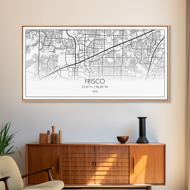 Frisco City Map, Texas Map, Map Art, Minimalist Art, Wall Art, Canvas Art, Black And White Art, College Student Gift, Man Cave Décor, Prints