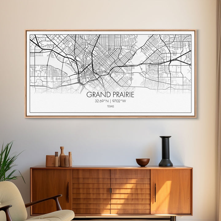 Grand Prairie City Map, Texas Map, Map Art, Minimalist Art, Wall Art, Canvas Art, Log Cabin Décor, Ranch Wall Art, Texas Wall Art, Prints