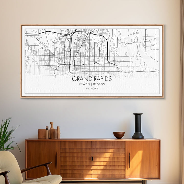 Grand Rapids City Map, Michigan Map, Map Art, Minimalist Art, Wall Art, Canvas Art, Graduation Gift, Modern Farmhouse Wall Art, Office Art