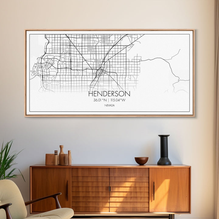 Henderson City Map, Nevada Map, Map Art, Minimalist Art, Wall Art, Canvas Art, Office Art, Cabin Gifts, Hanging Wall Décor, Trendy Wall Art