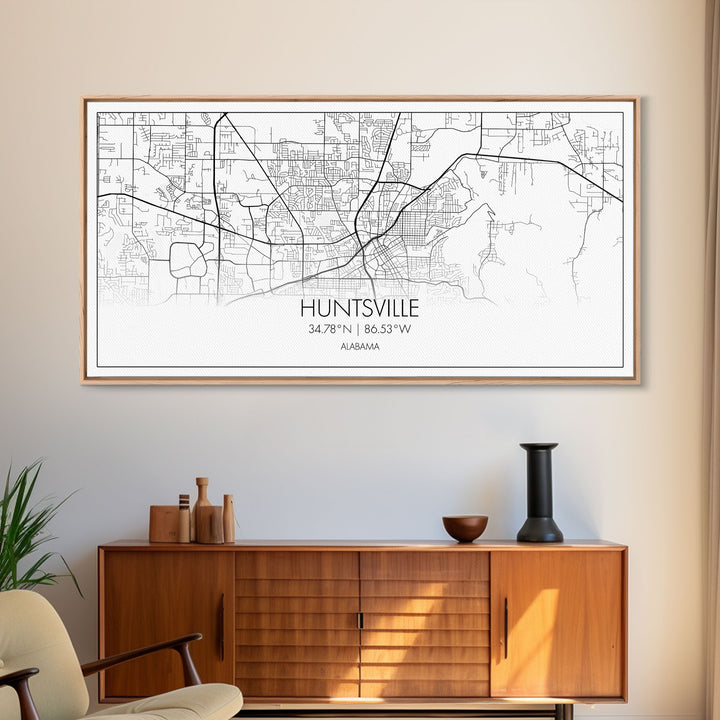 Huntsville City Map, Alabama Map, Map Art, Modern Art, Wall Art, Canvas Art, Country Wall Décor, Gifts For Her, Room Décor For Teens, Prints