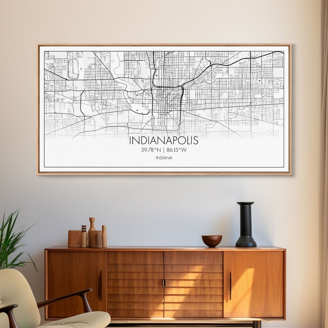 Indianapolis City Map, Indiana Map, Map Art, Modern Art, Wall Art, Canvas Art, Nursery Wall Art, College Dorm Décor, Couples Gift, Office