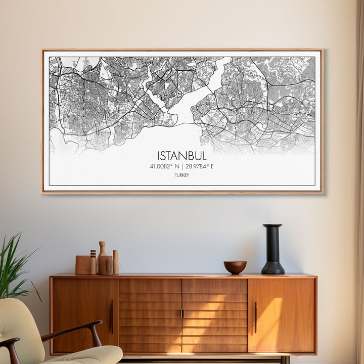 Istanbul City Map, Turkey Map, Map Art, Modern Art, Wall Art, Canvas Art, Travel Art, Best Friend Gift, Family Wall Art, Wall Décor