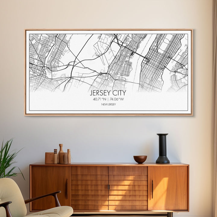 Jersey City Map, New Jersey Map, Map Art, Modern Art, Wall Art, Canvas Art, Wall Art Prints, Office Wall Art, Gift For Couples, Room Décor