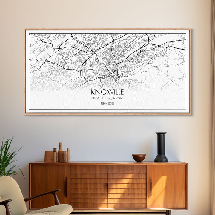 Knoxville City Map, Tennessee Map, Map Art, Modern Art, Wall Art, Canvas Art, Cabin Wall Art, Bon Voyage Gift, Rustic Country Décor, Prints