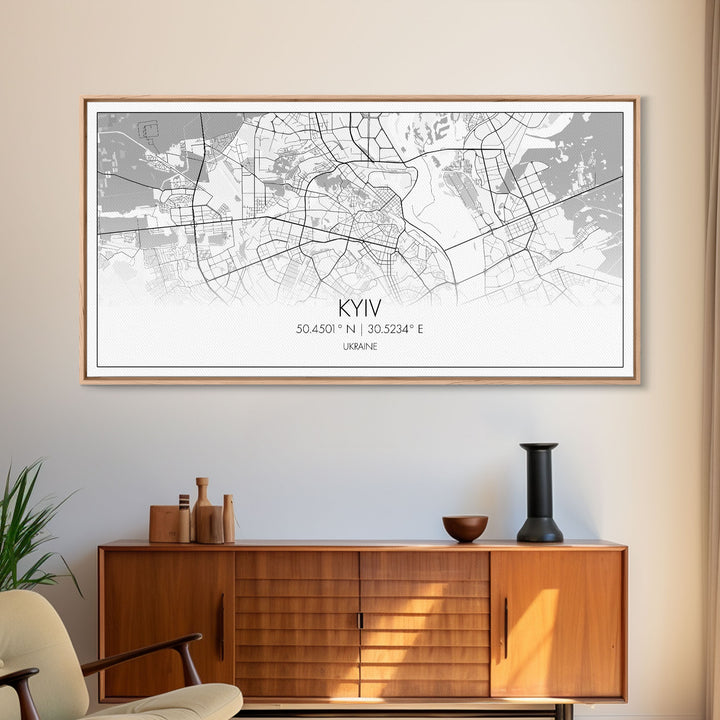 Kyiv City Map, Ukraine Map, Map Art, Modern Art, Wall Art, Canvas Art, Travel Wall Art, European Wall Print, New Home Gift, College Room Art