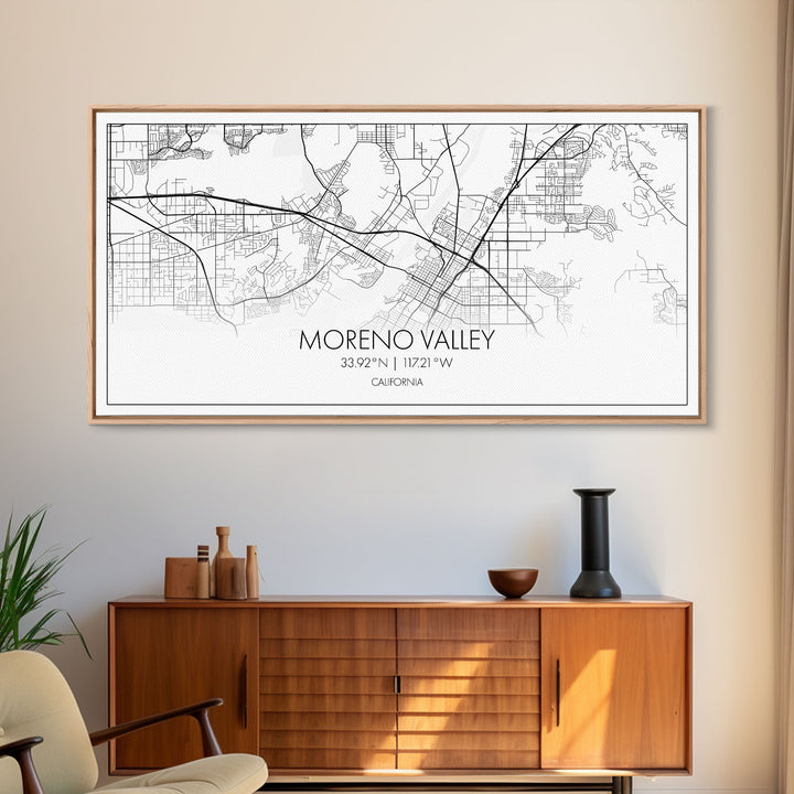 Moreno Valley City Map, California Map, Map Art, Minimalist Wall Art, Wall Art, Canvas Art, Horizontal Print, PHD Graduation Gift, Office