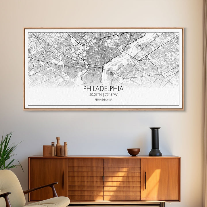 Philadelphia City Map, Pennsylvania Art, Map Print, Minimalist Wall Art, Wall Art, Canvas Art, Gift For The Home, Bedroom Wall Art, Office