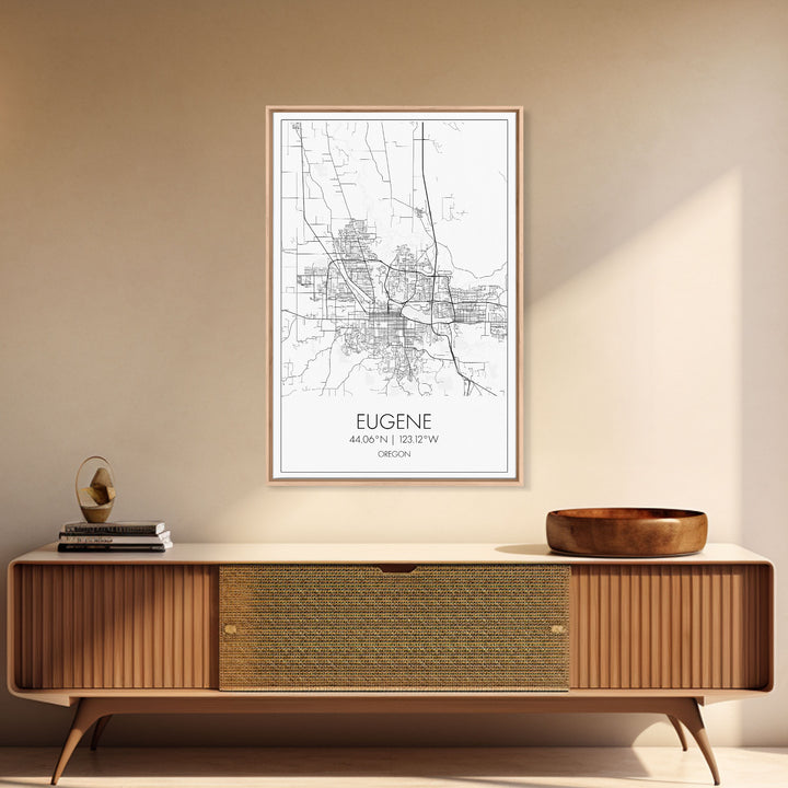 Eugene Street Map, Oregon Map, City Map Art, Minimalist Art, Wall Art, Canvas Print, Traveler Gift, Home Office Wall Art, Travel Décor