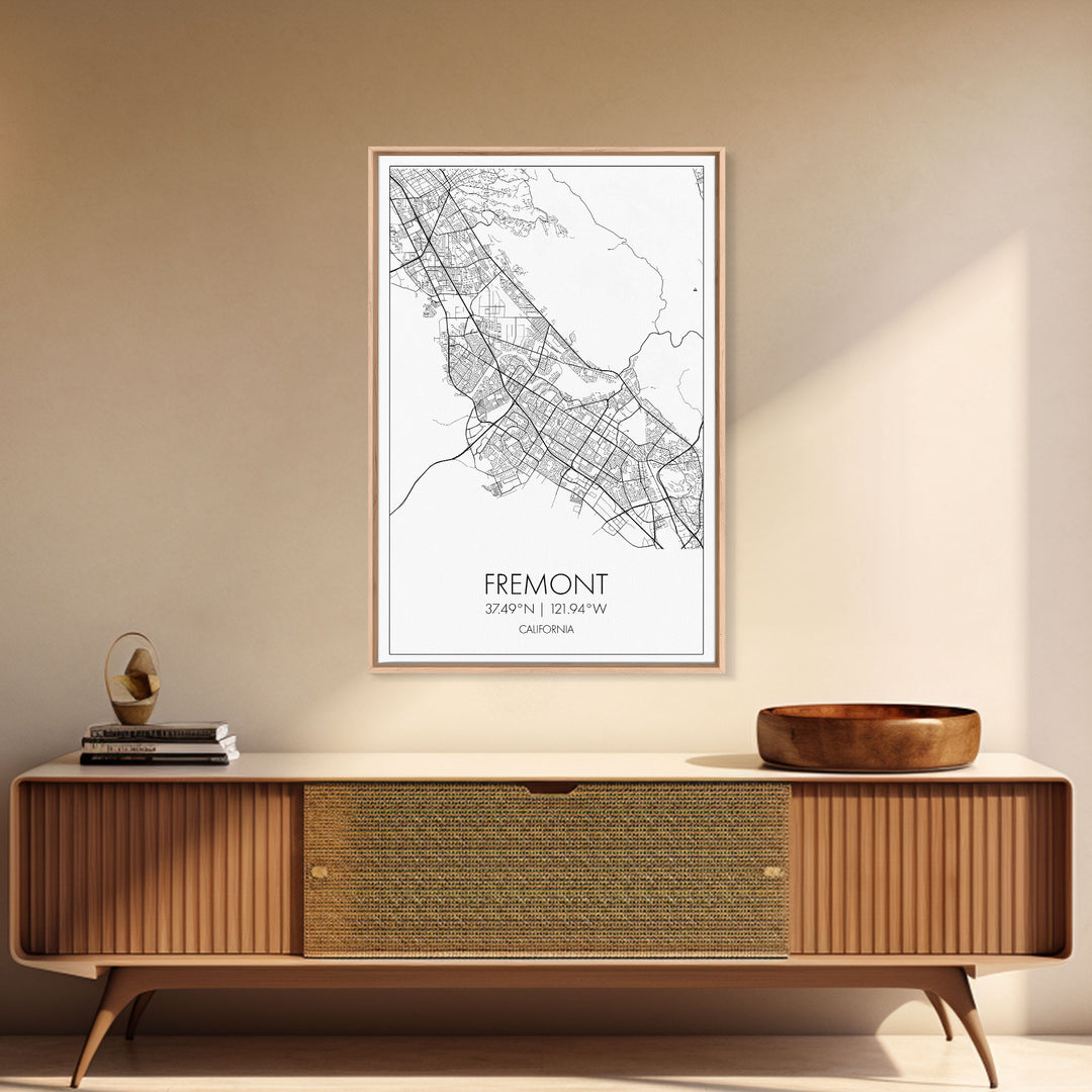 Fremont Street Map, California Map, City Map Art, Minimalist Art, Wall Art, Canvas Print, Travel Lover Gift, Bar Wall Décor, Travel Prints