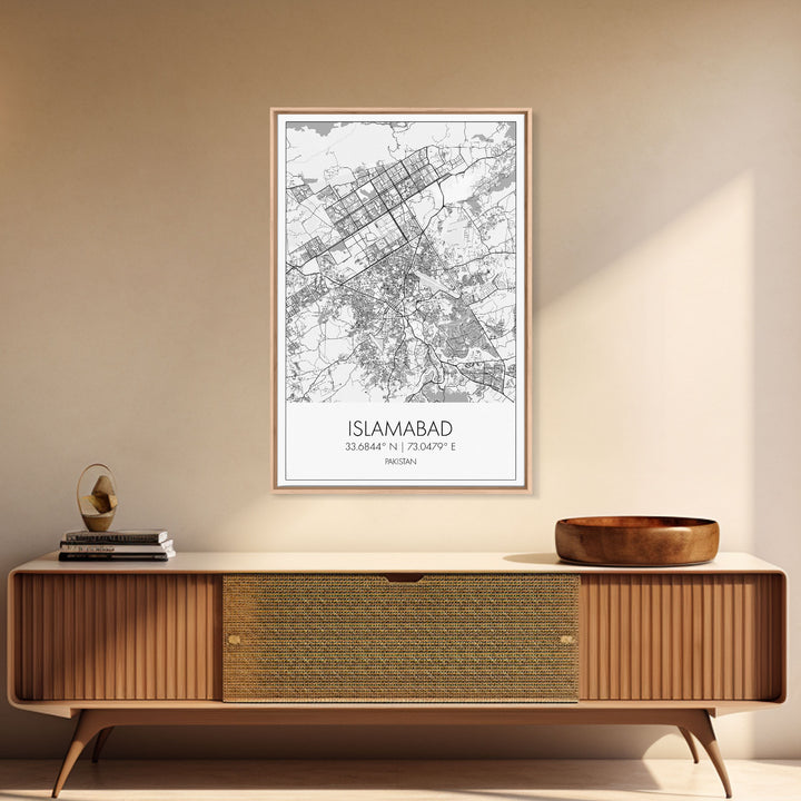 Islamabad Street Map, Pakistan Map, City Map Art, Minimalist Art, Wall Art, Canvas Print, Travel Lover Gift, Living Room Art, Travel Prints