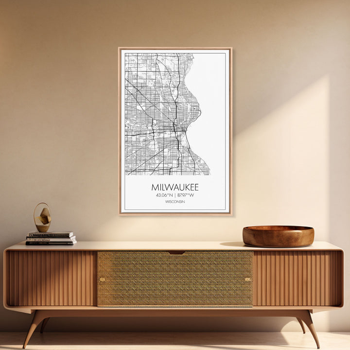 Milwaukee Street Map, Wisconsin Map, City Map Art, Modern Art, Wall Art, Canvas Print, Bedroom Prints, Travel Wall Décor, Friend Gift