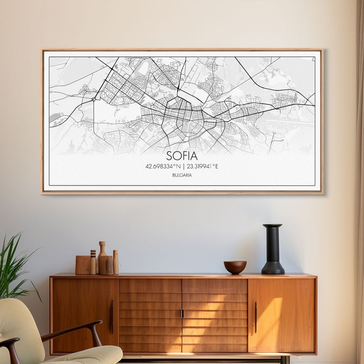 Sofia City Map, Bulgaria Art, Map Print, Modern Wall Art, Wall Art, Canvas Art, European Wall Art, First Home Gift, Boys Bedroom Décor