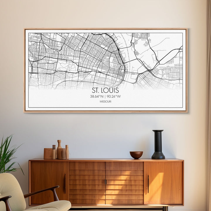 St Louis City Map, Missouri Art, Map Print, Modern Wall Art, Wall Art, Canvas Art, Home Décor Prints, Above Bed Art, Congratulations Gift