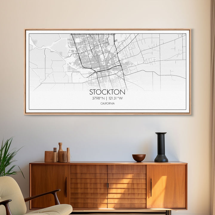 Stockton City Map, California Art, Map Print, Modern Wall Art, Wall Art, Canvas Art, Dorm Room Art, Indie Room Décor, Dining Room Prints