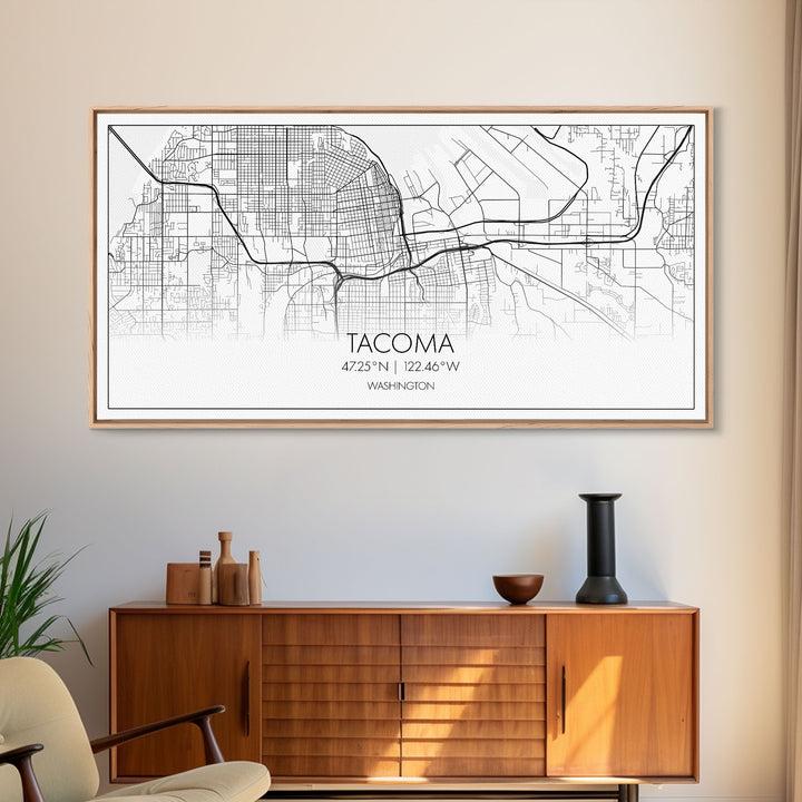 Tacoma City Map, Washington Art, Map Print, Modern Wall Art, Wall Art, Canvas Art, Gift For The Home, Farmhouse Wall Décor, City Wall Art