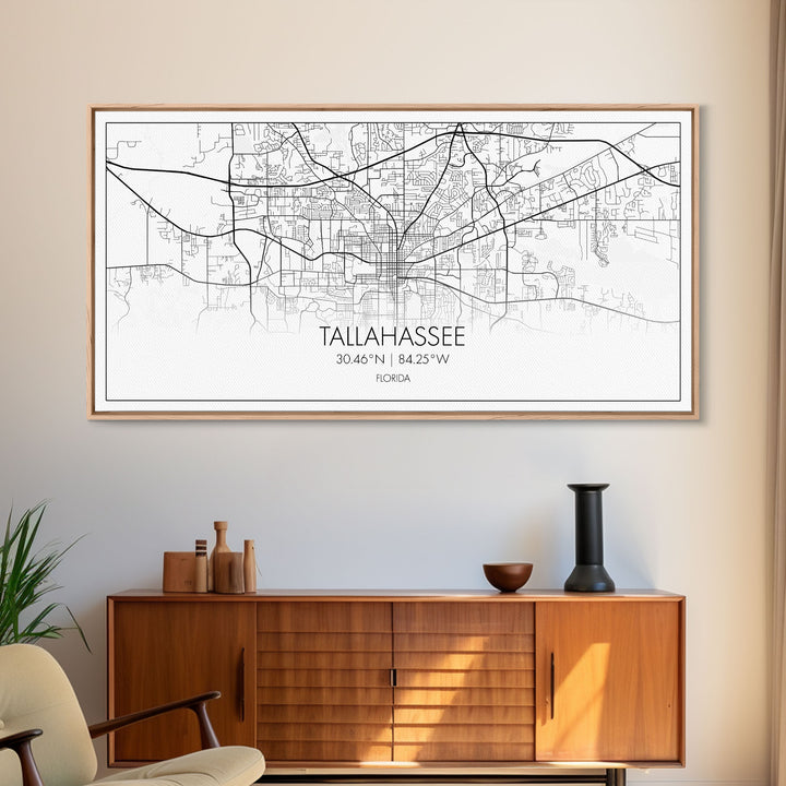 Tallahassee City Map, Florida Art, Map Print, Modern Wall Art, Wall Art, Canvas Art, Teen Boy Wall Art, Going Away Gift, Office Wall Décor