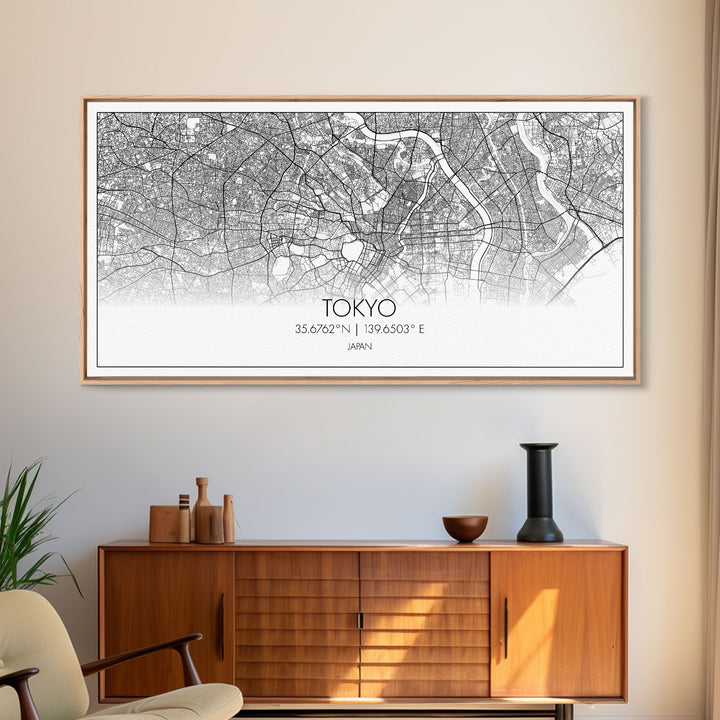 Tokyo City Map, Japan Art, Map Print, Modern Wall Art, Wall Art, Canvas Art, Asian Art Print, Gift For Coworker, Office Wall Art, Wall Décor