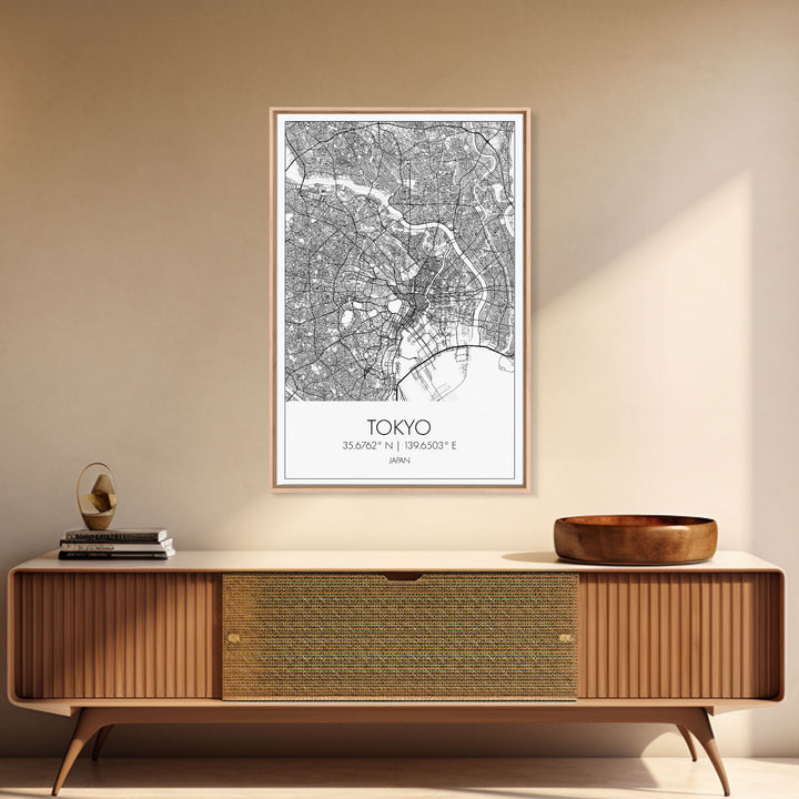 Tokyo Street Map, Japan Map, Asia City Map Print, Modern Wall Art, Wall Art, Canvas Print, Graduation Gift, Home Office Décor, Travel Print