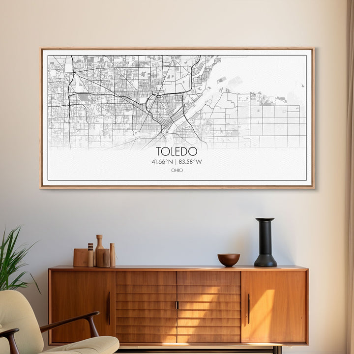 Toledo City Map, Ohio Art, Map Print, Modern Wall Art, Wall Art, Canvas Art, Bedroom Teen Girl Art, Gift For Realtor, Family Home Décor