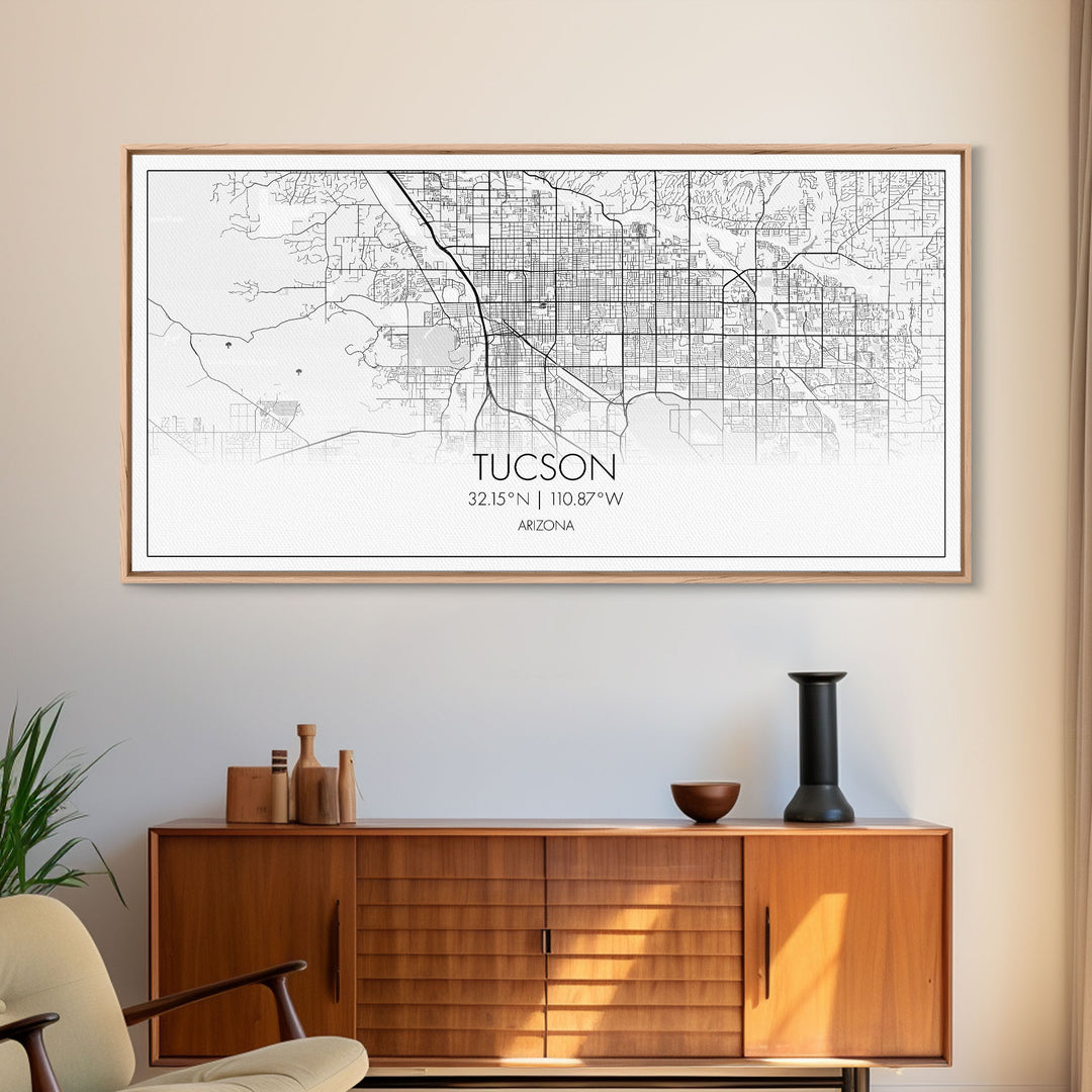 Tucson City Map, Arizona Art, Map Print, Modern Wall Art, Wall Art, Canvas Art, Bedroom Prints, Gift For Friend, Teen Boy Room Décor