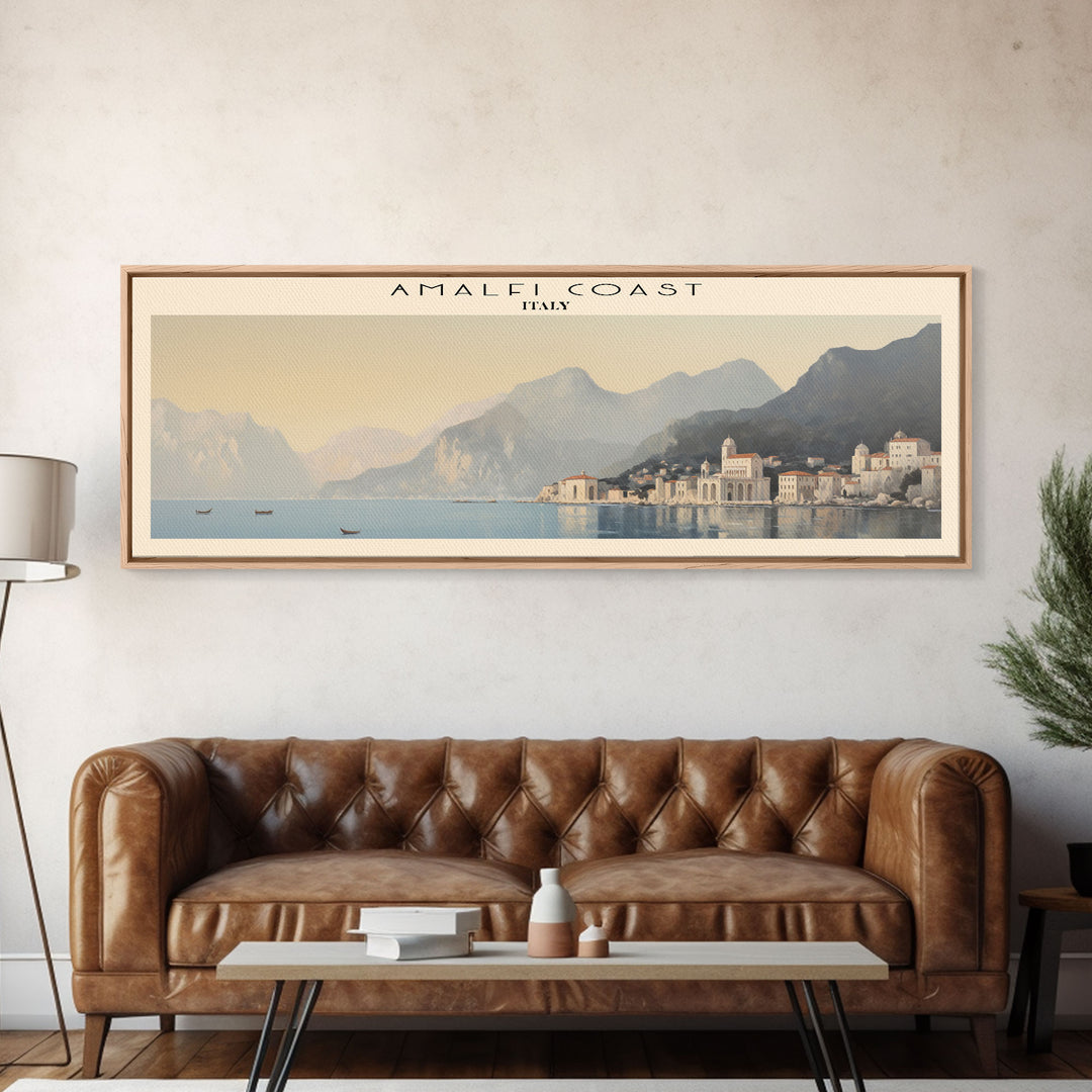 Amalfi Coast COUNTRY Travel Poster Print, Framed Canvas Print, Italy Travel Art, Wood Framed Art, Wall Hanging, Home Decor