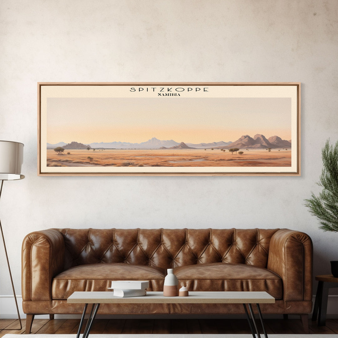 Spitzkoppe Retro Style Travel Poster - Framed Canvas Print - COUNTRY Travel Decor | Vintage Style Home Decor - Travel Print - Wall Art