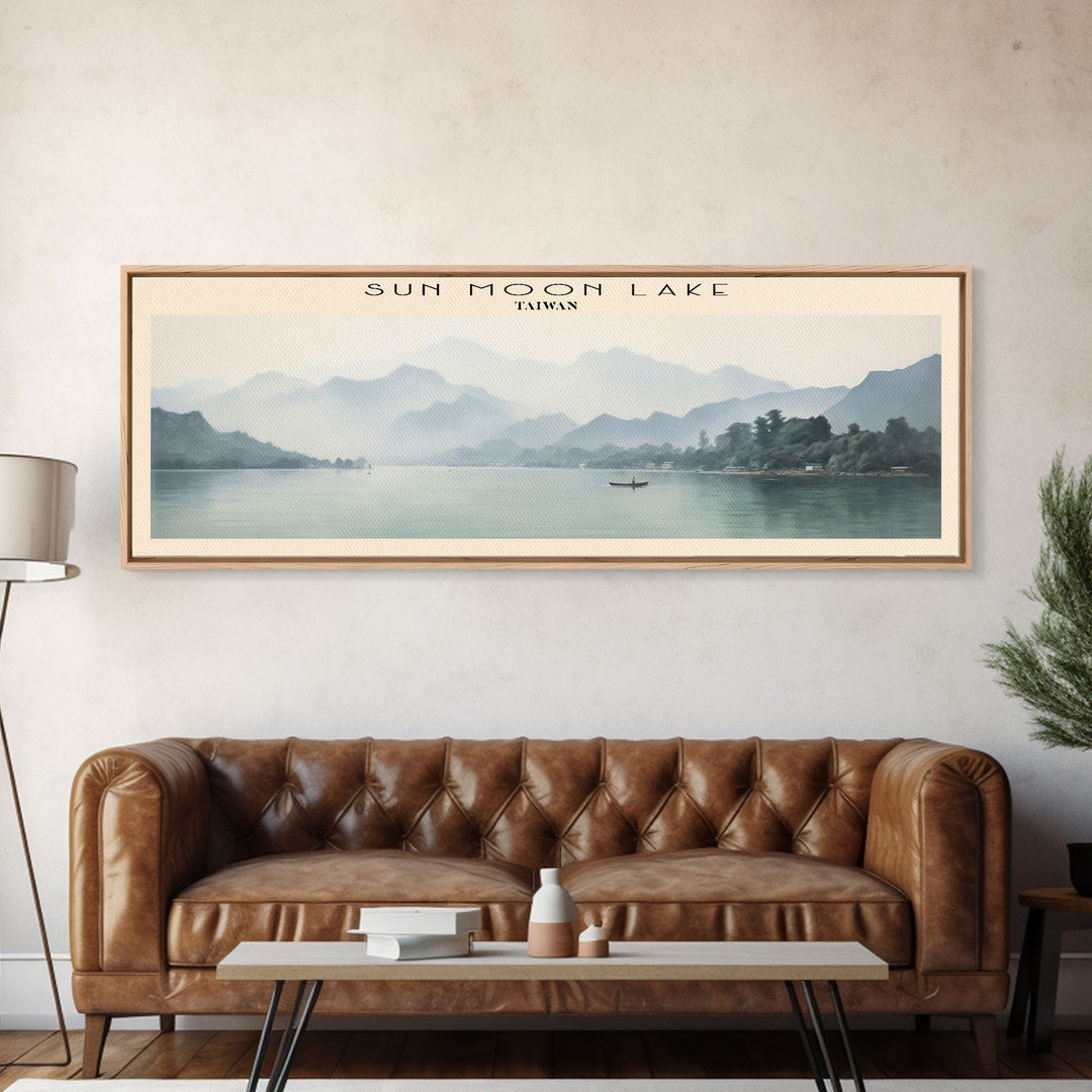 Sun Moon Lake Travel Poster Print, Framed Canvas Wall Art, Metal Wall Art, COUNTRY art, Gift For Him, Travel Wall Art, Travel Lover Gift