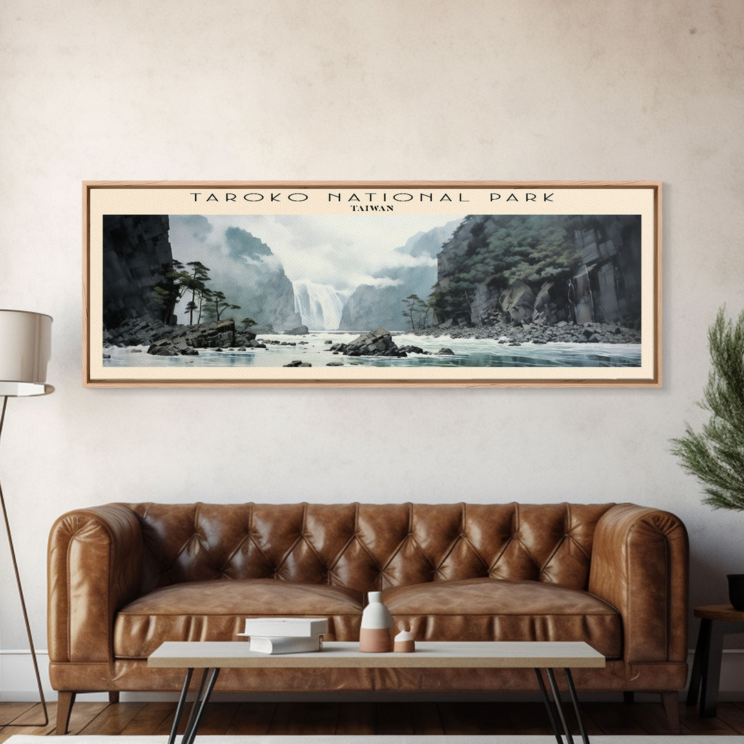 Taroko National Park COUNTRY Travel Poster Print, Framed Canvas Print, COUNTRY Travel Art, Wood Framed Art, Wall Hanging, Home Decor