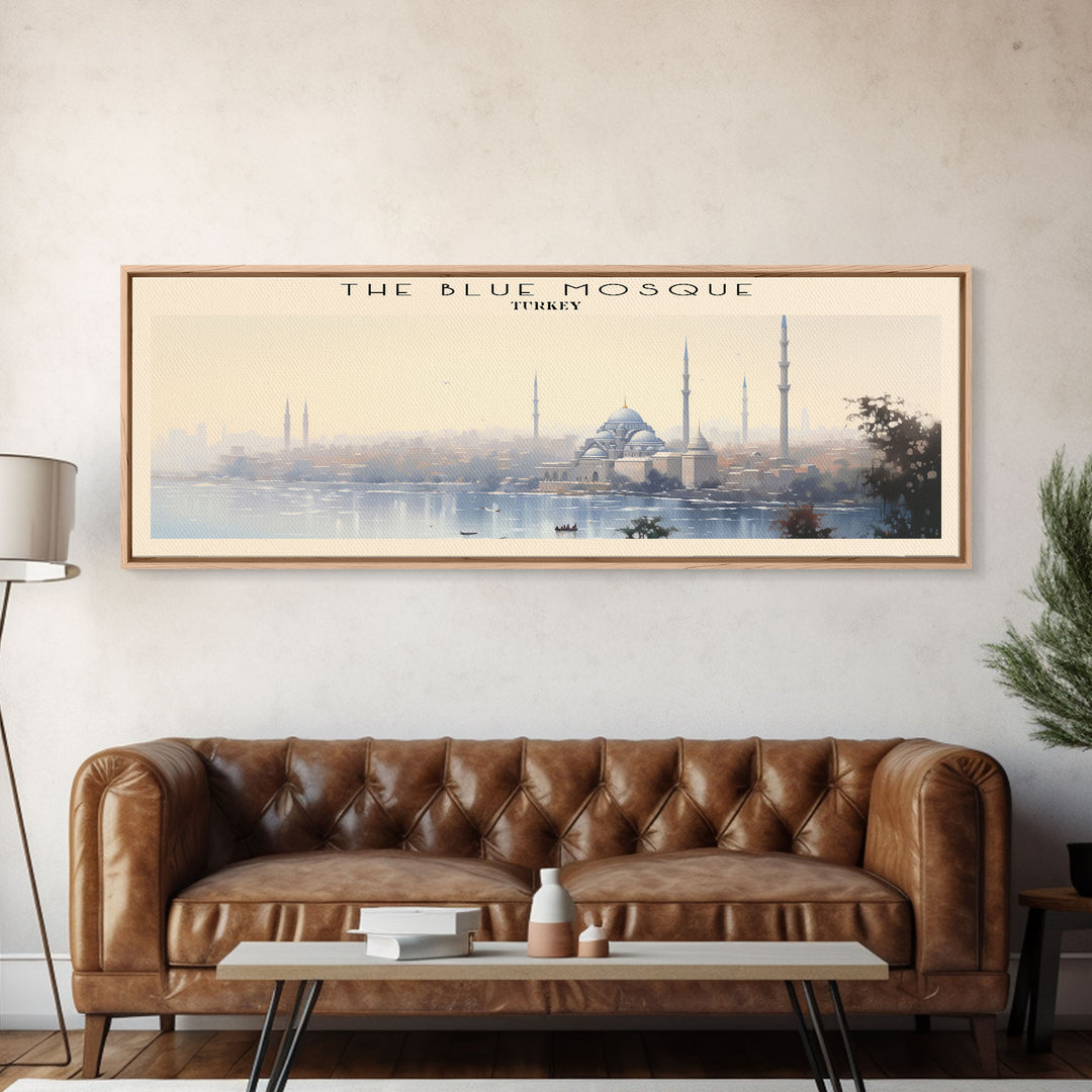 The Blue Mosque COUNTRY Travel Poster Print, Framed Canvas Print, COUNTRY Travel Art, Wood Framed Art, Wall Hanging, Home Decor