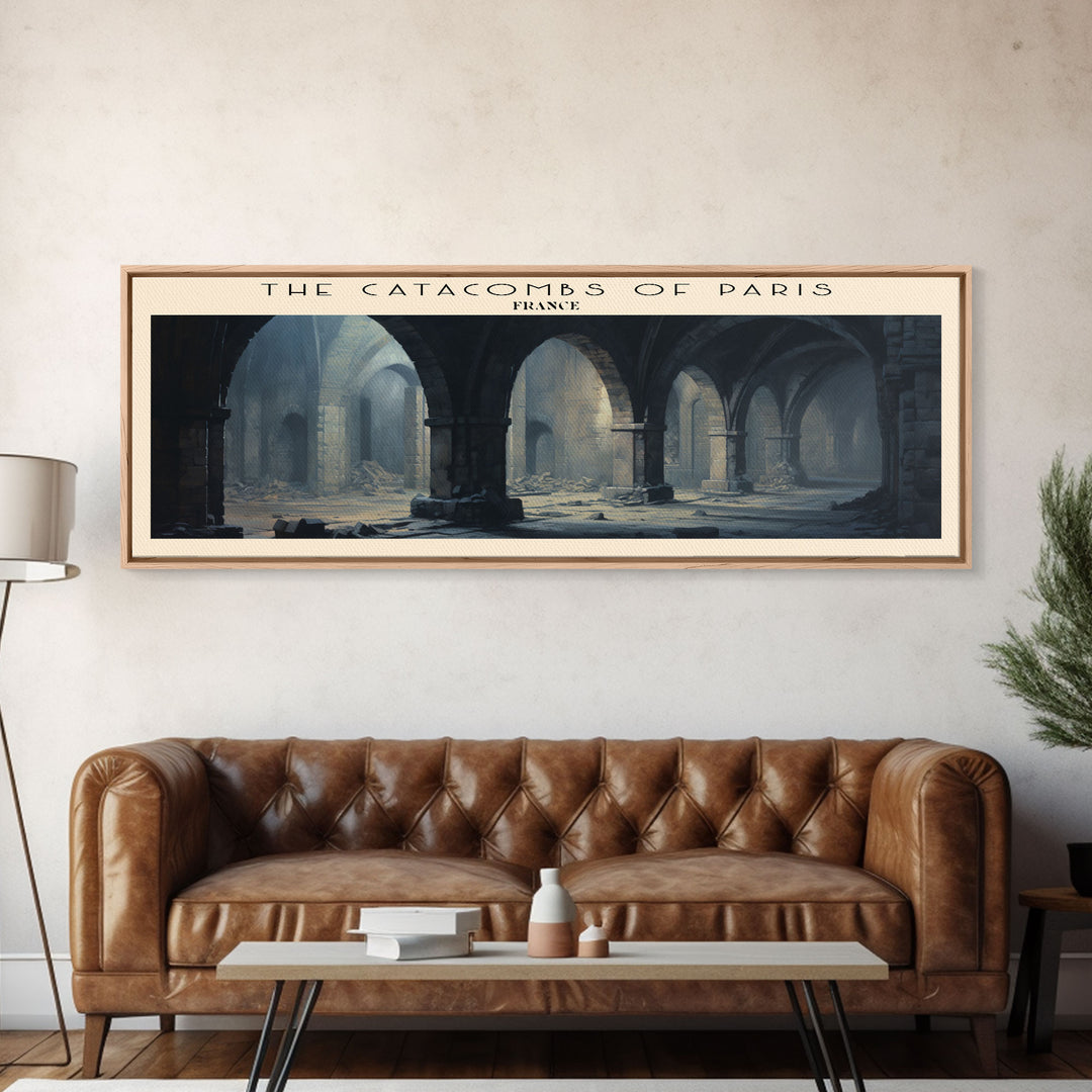 The Catacombs of Paris COUNTRY | Framed Travel Poster Canvas Print | Trendy Wall Art | Watercolor Painting | Living Room Art | Unique Art