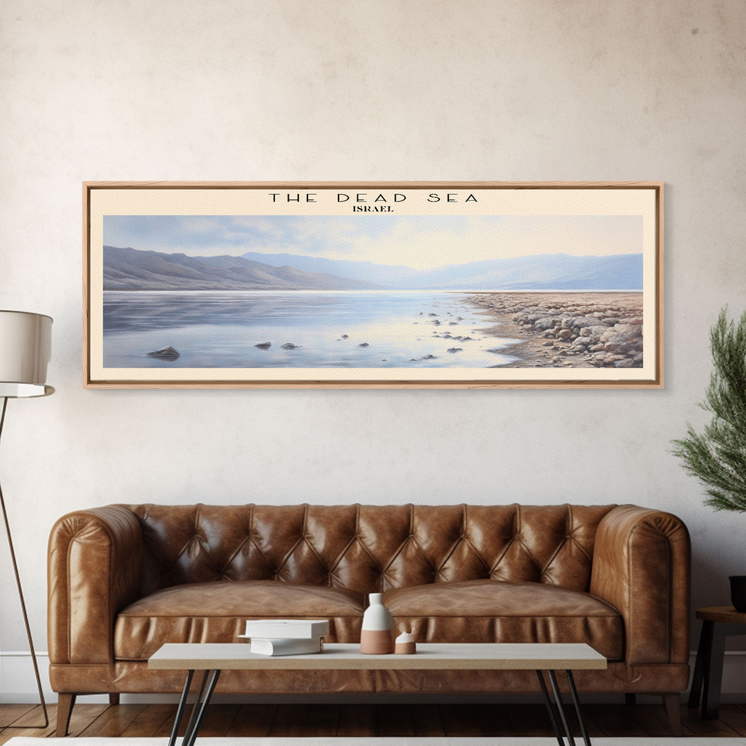 The Dead Sea Framed Canvas Print Travel Poster | Wall Art | Home Decor | Gift For Travel Lover | Wall Hanging | Original Art