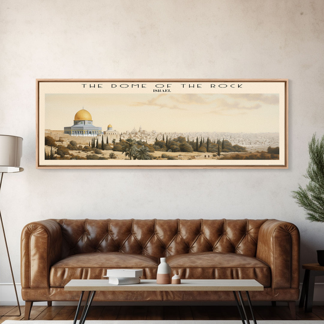 The Dome of the Rock COUNTRY | Framed Travel Poster Canvas Print | Trendy Wall Art | Watercolor Painting | Living Room Art | Unique Art