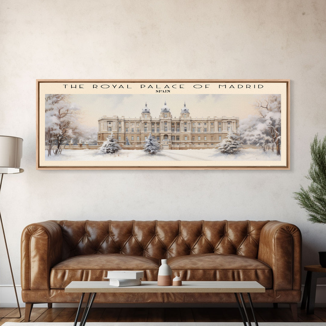 The Royal Palace of Madrid COUNTRY Travel Poster Print, Framed Canvas Print, COUNTRY Travel Art, Wood Framed Art, Wall Hanging, Home Decor