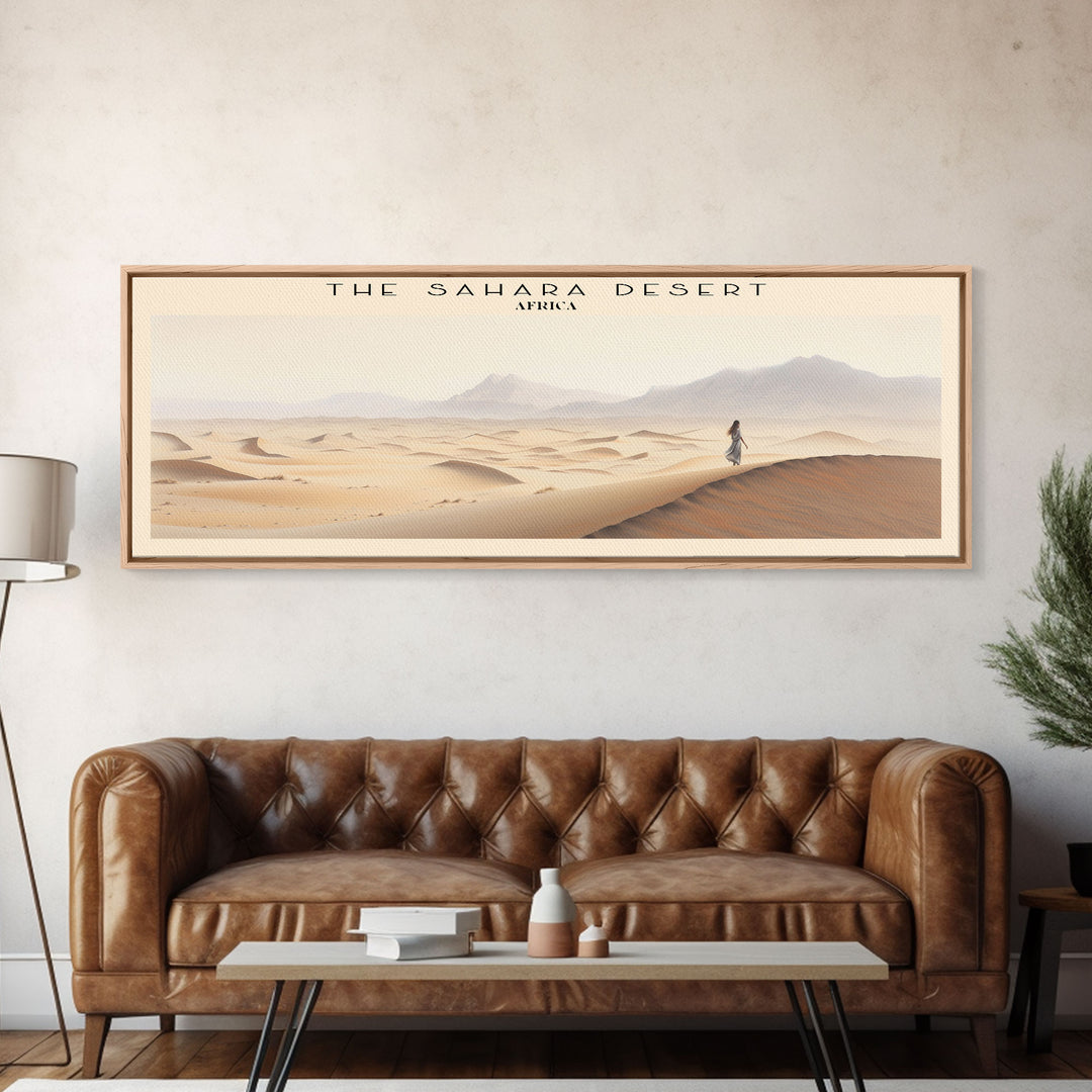 The Sahara Desert Framed Canvas Print Travel Poster | Wall Art | Home Decor | Gift For Travel Lover | Wall Hanging | Original Art