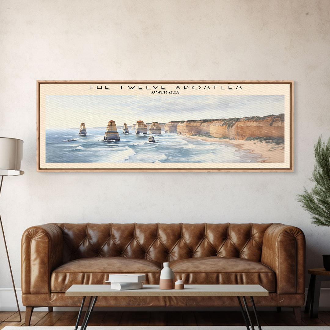 The Twelve Apostles Framed Canvas Print Travel Poster | Wall Art | Home Decor | Gift For Travel Lover | Wall Hanging | Original Art