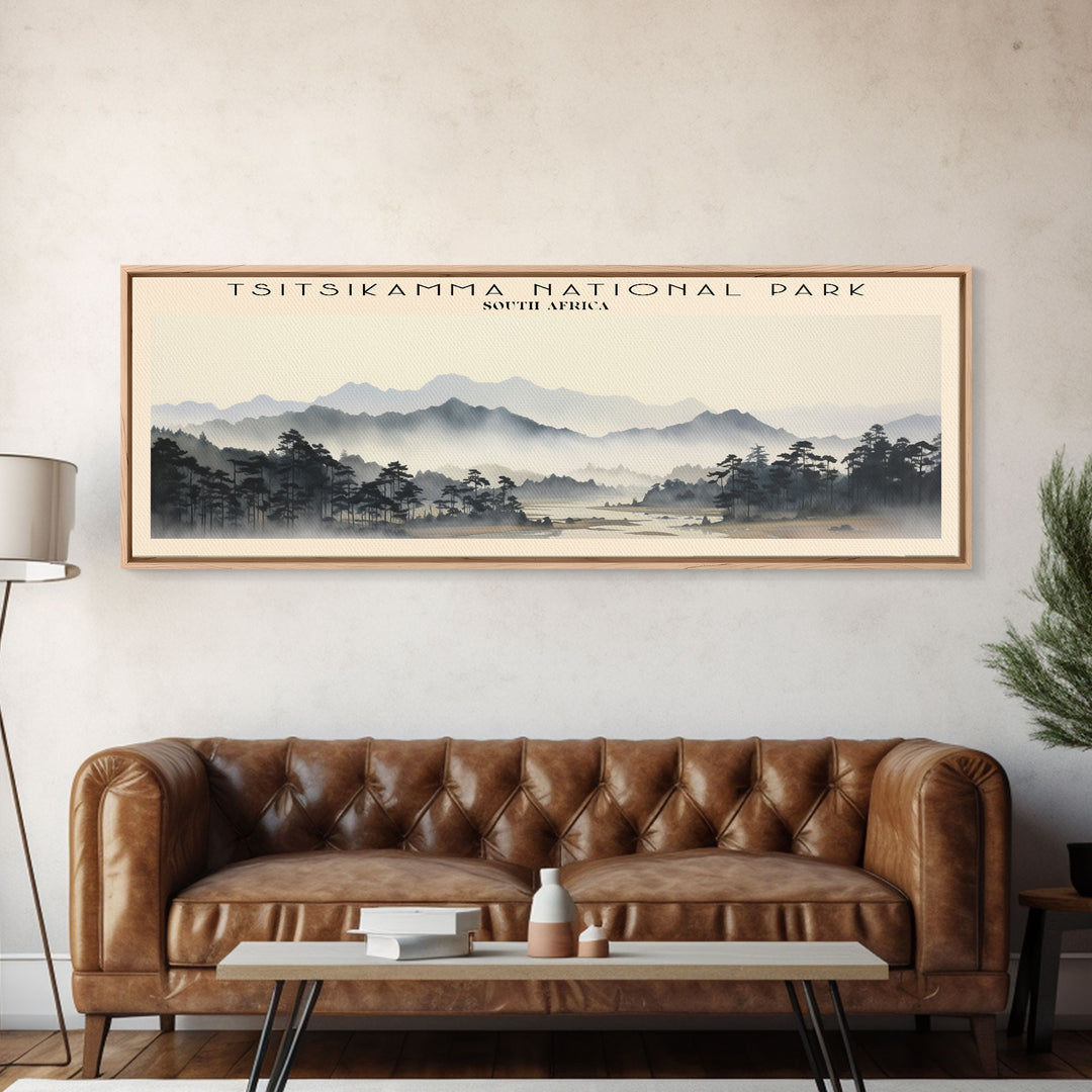 Tsitsikamma National Park COUNTRY | Framed Travel Poster Canvas Print | Trendy Wall Art | Watercolor Painting | Living Room Art | Unique Art