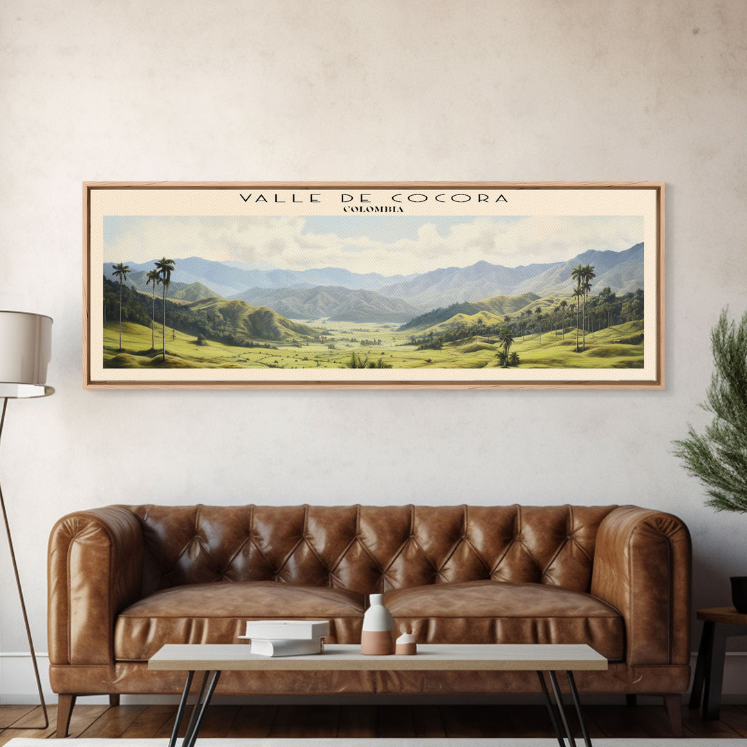 Valle de Cocora COUNTRY Travel Poster Print, Framed Canvas Print, COUNTRY Travel Art, Wood Framed Art, Wall Hanging, Home Decor