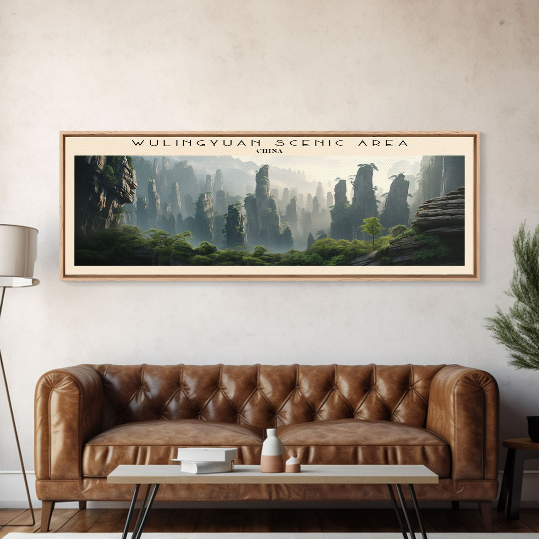 Wulingyuan Scenic Area Travel Poster Print, Framed Canvas Wall Art, Metal Wall Art, COUNTRY art, Gift For Him, Travel Wall Art, Travel Lover Gift