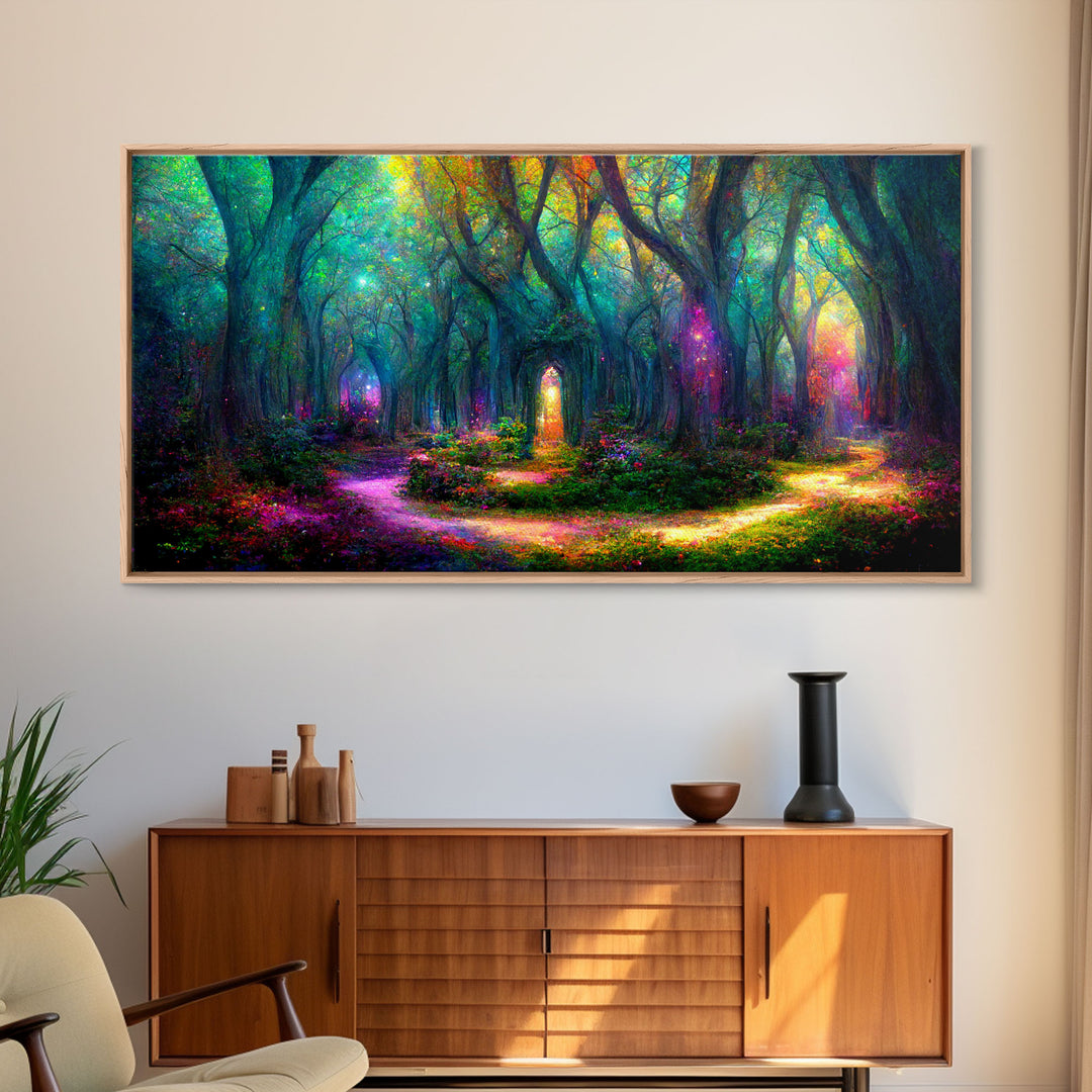 Beautiful Fantasy wall art, canvas print, magical forest, fantasy landscape art, ready to hang wall art