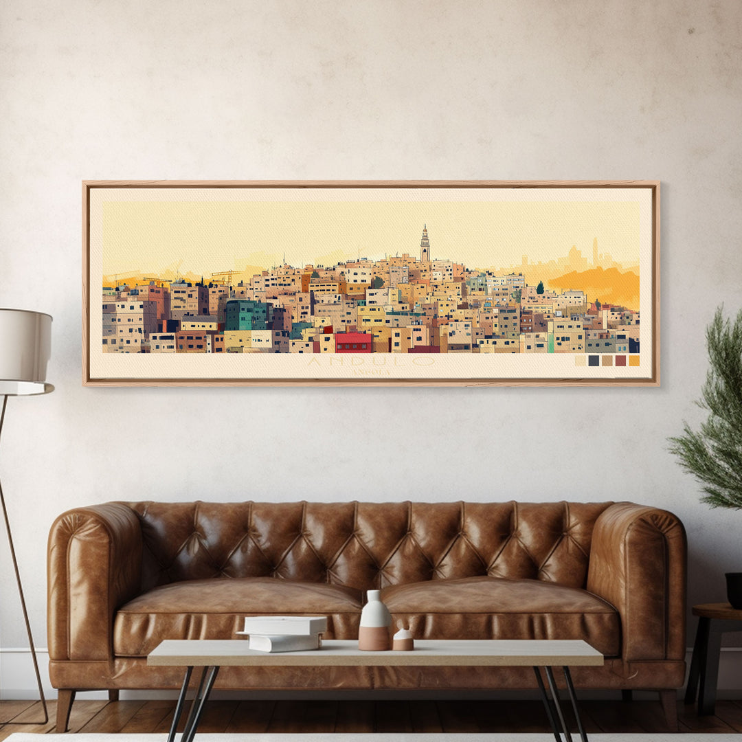 Andulo, Angola Travel Poster Panoramic Canvas Print, Andulo, Angola Painting, Angola Art, Andulo Travel Art, Guest Room Painting