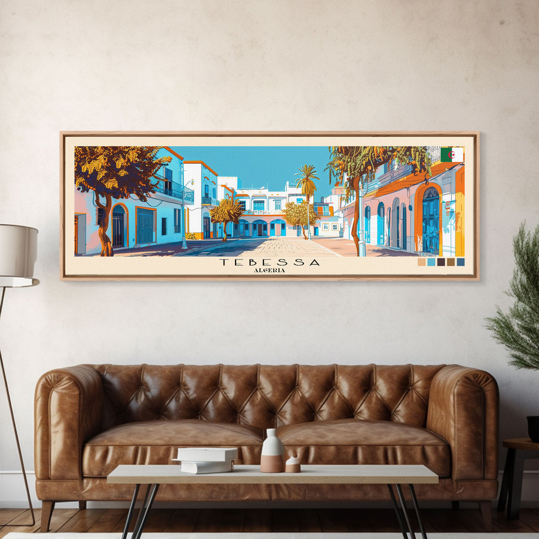 Tebessa, Algeria Panoramic Canvas Print, Tebessa, Algeria Painting, Algeria Art, Tebessa Travel Poster, Travel Art, Guest Room Painting