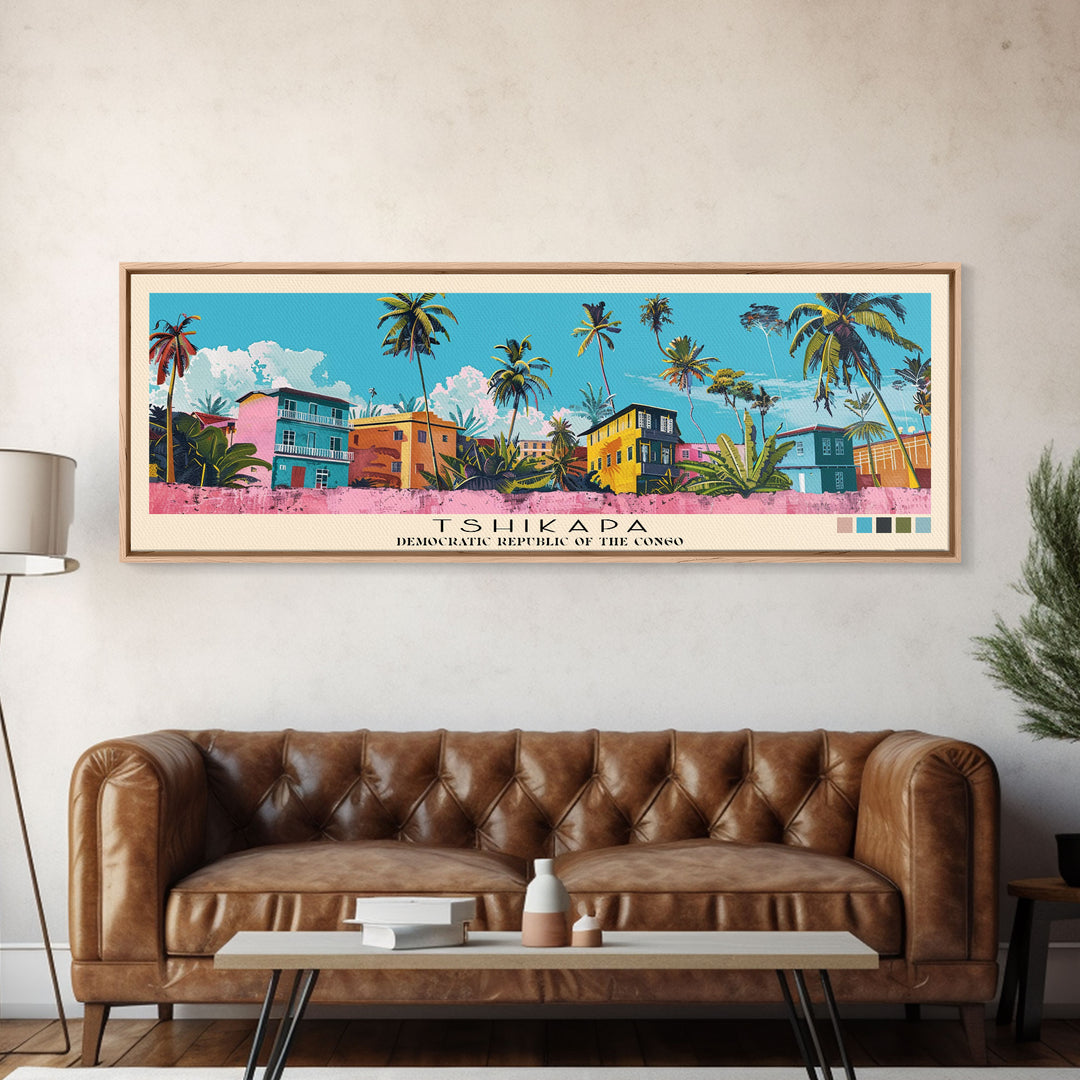 Tshikapa, Congo Panoramic Canvas Print, Tshikapa, Congo Painting, Congo Art, Tshikapa Travel Poster, Travel Art, Vacation Gift